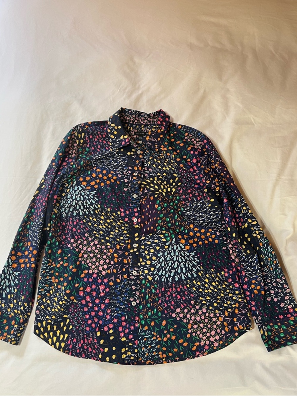 Talbots Colorful Floral Button-Up Shirt - Multicolor; Size Large
